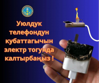 УЮЛДУК ТЕЛЕФОНДУН КУБАТТАГЫЧЫН ЭЛЕКТР ТОГУНДА  КАЛТЫРБАҢЫЗ!