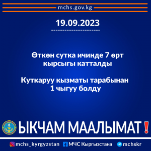 Ежедневная оперативная информация о противопожарной обстановке и спасательных мероприятий в Кыргызской Республике